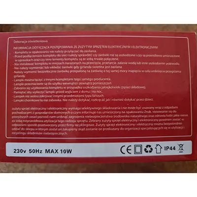 Photo de l’avis officiel: 200LED Chaîne d’éclairage — risque: Choc électrique