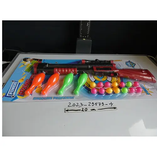 Foto uit de officiële melding: Baskos Pong Ball Gun Speelgoedpistool — risico: Aantasting van het gezichtsvermogen