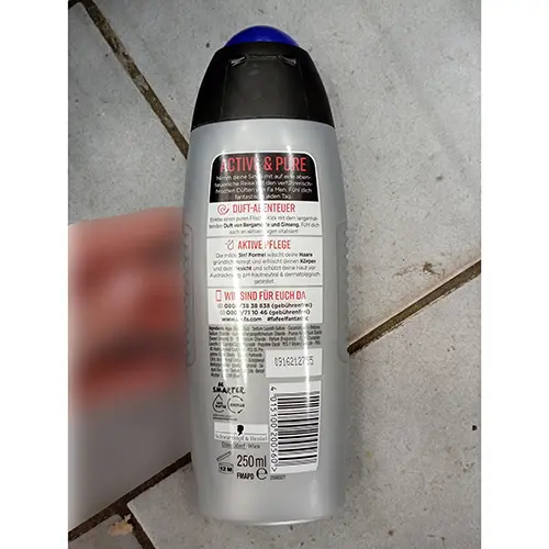 Photo de l’avis officiel: Fa MEN 3i1 shower gel ACTIVE &amp; PURE MEN Gel douche — risque: Risque chimique