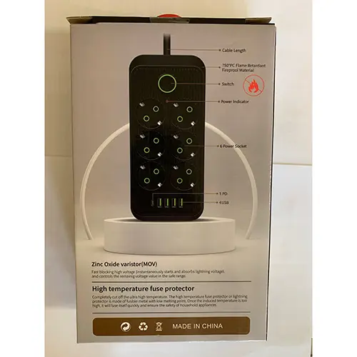 Photo de l’avis officiel: APPIO Power socket Plomb d’extension — risque: Choc électrique
