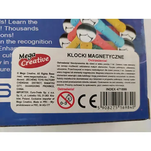 Foto aus der offiziellen Meldung: Mega Creative Magnetic world Magnetisches Spielzeug — Risiko: Ersticken & Verletzungen