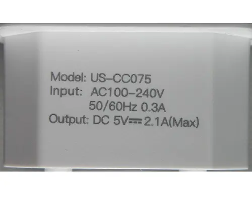 Photo de l’avis officiel: USAMS Travel Charger (EU) Type –C Cable Set Chargeur USB — risque: Choc électrique