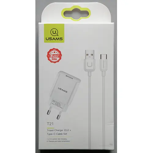 Photo de l’avis officiel: USAMS Travel Charger (EU) Type –C Cable Set Chargeur USB — risque: Choc électrique