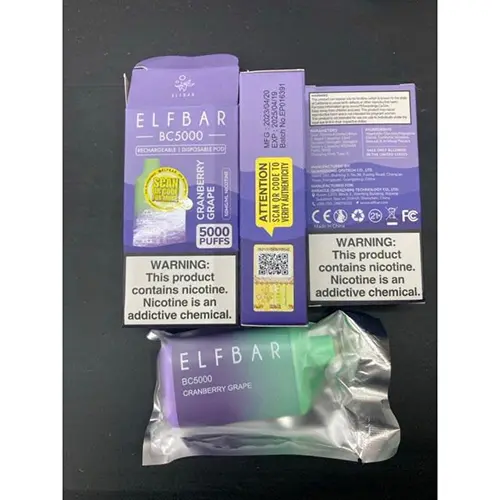 Photo de l’avis officiel: Elfbar BC5000 Cigarette électronique jetable — risque: Risque chimique (A12/00872/24)