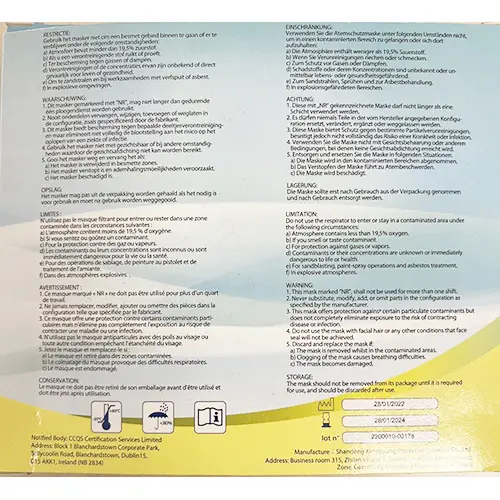 Foto aus der offiziellen Meldung: XingGuang FFP2 Ademhalingsbeschermingsmasker Partikelfiltermaske — Risiko: Gesundheitsrisiken/Sonstige