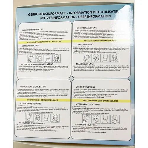 Foto aus der offiziellen Meldung: XingGuang FFP2 Ademhalingsbeschermingsmasker Partikelfiltermaske — Risiko: Gesundheitsrisiken/Sonstige