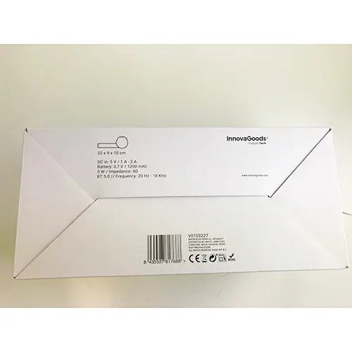 Foto uit de officiële melding: Innovagoods Funsker Multifunctiona Wireless Speaker Draadloze luidspreker — risico: Chemische risico's & Milieu