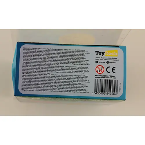 Photo de l’avis officiel: ToyRock Water Bomb Magnetic Seal Ballons d’eau — risque: Étouffement & Blessures