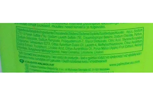 Photo de l’avis officiel: Palmolive SHAMPOO VITAL STRONG All Hair Types Shampooing — risque: Risque chimique