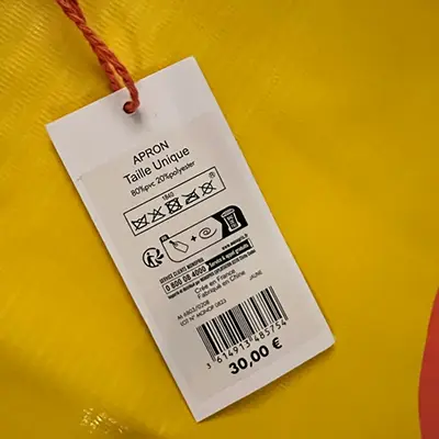 Photo de l’avis officiel: Monoprix Tablier Prisunic 2 — risque: Risque chimique