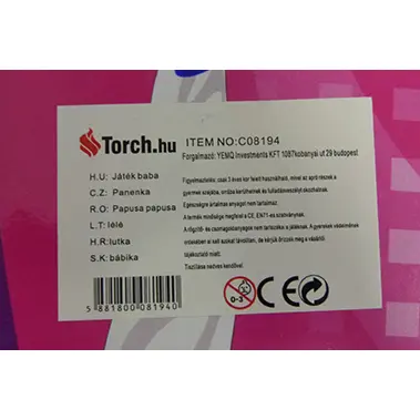 Foto do aviso oficial: TORCH.HU Girl fashion Boneca de plástico — risco: Químico