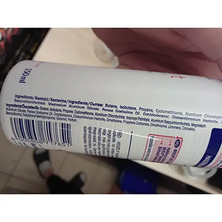 Photo de l’avis officiel: Nivea Anti-perspirant dry comfort PLUS Déodorant — risque: Risque chimique
