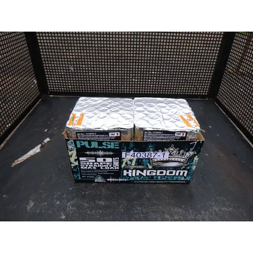 Photo from the official notice: China Red Kingdom fireworks — burns & damage to hearing risk
