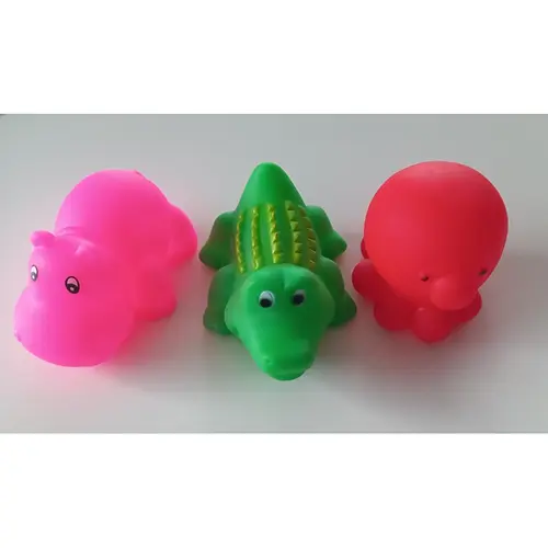 Zdjęcie z oficjalnego zgłoszenia: Set de trois animaux de bain sonores hippopotame/crocodile/pieuvre Plastikowy zestaw zabawek do kąpieli — ryzyko: Zadławienie