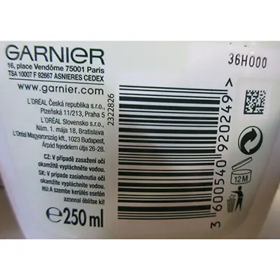 Photo de l’avis officiel: Garnier NATURAL SHAMPOO aloe vera Shampooing — risque: Risque chimique