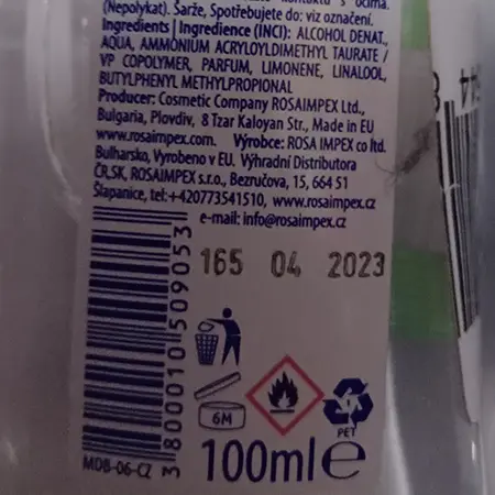 Photo from the official notice: Mediskin MEDISKIN CLEANSING HAND GEL — chemical risk
