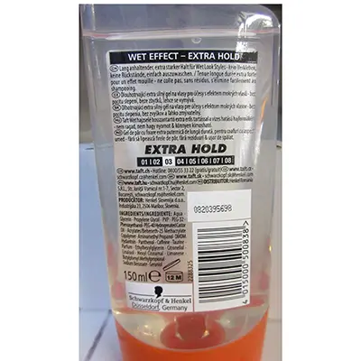 Foto dell’avviso ufficiale: Schwarzkopf WET GEL POWER GEL EXTRA HOLD 3 Gel per capelli — rischio: Rischio chimico