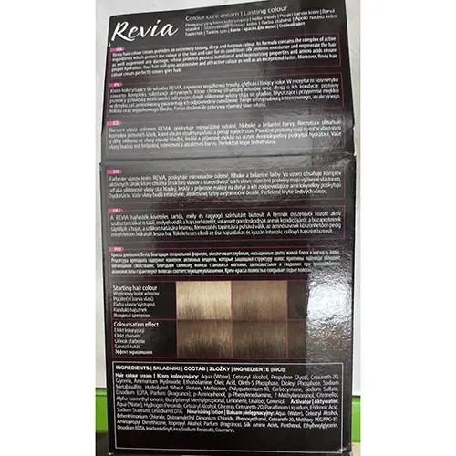 Foto aus der offiziellen Meldung: Revia Verona Colour care cream, Natural &amp; Color shine Haarfärbemittel — Risiko: Chemikalie