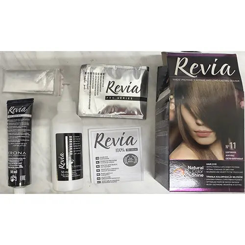 Foto aus der offiziellen Meldung: Revia Verona Colour care cream, Natural &amp; Color shine Haarfärbemittel — Risiko: Chemikalie