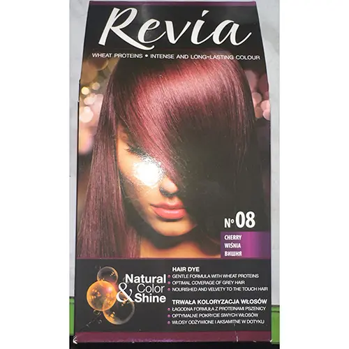 Foto aus der offiziellen Meldung: Revia Verona Care coloring cream, Natural &amp; Color shine Haarfärbemittel — Risiko: Chemikalie (A12/01120/24)
