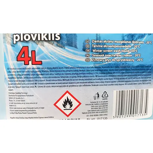 Foto dell’avviso ufficiale: Q11 žieminis stiklų ploviklis -20°C Liquido di lavaggio del parabrezza dell'automobile — rischio: Rischio chimico