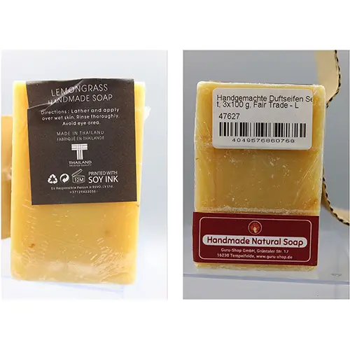 Photo de l’avis officiel: Soap-n-Scent Lemongrass Soap Set Savon — risque: Risque chimique
