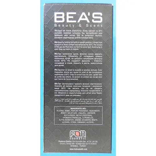 Photo de l’avis officiel: BEA'S BEA'S  Beauty &amp; Scent Parfum — risque: Risque chimique