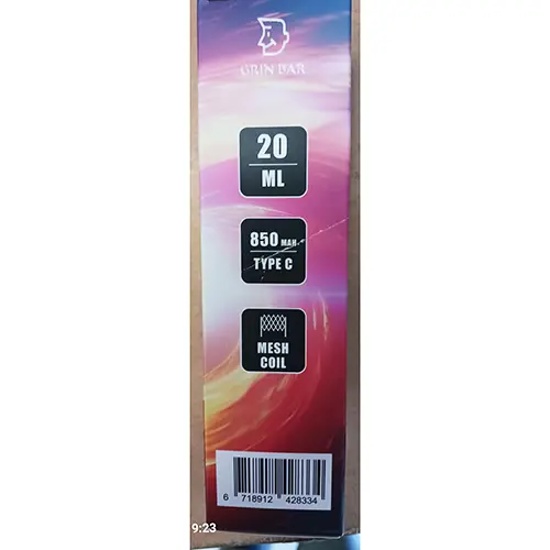 Photo de l’avis officiel: GRIN BAR 25000 STRAWBERRY Cigarette électronique jetable — risque: Risque chimique