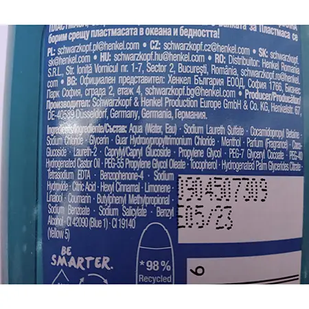 Photo from the official notice: FA Fa MEN BEACH EDITION REFRESHING SHOWER GEL OCEAN WAVES SCENT — chemical risk