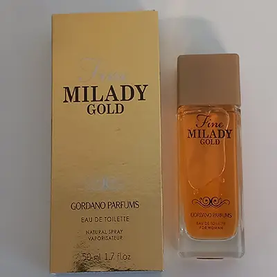 Photo de l’avis officiel: GORDANO PARFUMS FINE MILADY GOLD Eau de toilette — risque: Risque chimique