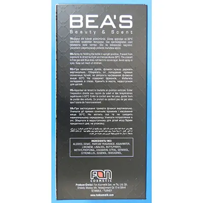 Photo de l’avis officiel: BEA'S BEA'S Beauty &amp; Scent Parfum — risque: Risque chimique (A12/01099/24)