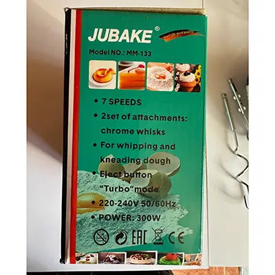 Photo from the official notice: JUBAKE Jubake Hand Mixer — burns risk