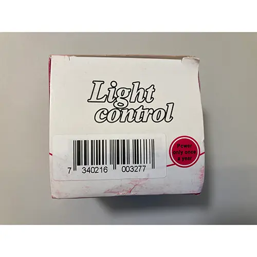 Foto do aviso oficial: Light control Luz da noite — risco: Choque elétrico & Incêndio