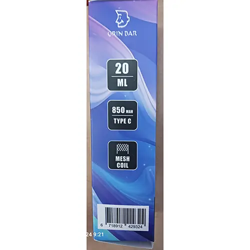 Photo de l’avis officiel: GRIN BAR 25000 BLUE RAZZ ICE Cigarette électronique jetable — risque: Risque chimique