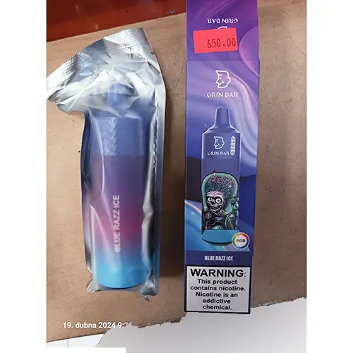 Photo de l’avis officiel: GRIN BAR 25000 BLUE RAZZ ICE Cigarette électronique jetable — risque: Risque chimique
