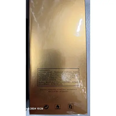Photo de l’avis officiel: 1 MILLION 1 MILLION Eau de toilette — risque: Risque chimique
