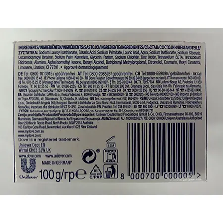 Foto do aviso oficial: Dove Dove beauty cream bar for soft, smooth skin Sabão — risco: Químico