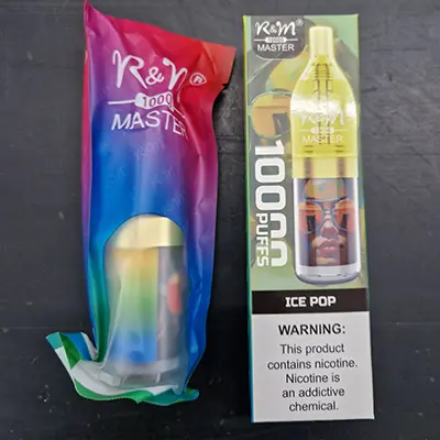 Photo de l’avis officiel: R&amp;M® 10000 MASTER, ICE POP Cigarette électronique jetable — risque: Risque chimique