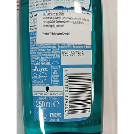 Photo de l’avis officiel: Fa MEN BEACH EDITION ERFRISCHENDES DUSCHGEL Gel douche — risque: Risque chimique