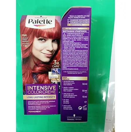 Foto aus der offiziellen Meldung: PALETTE Long-lasting and intense color, extra care during Haarfärbemittel — Risiko: Chemikalie