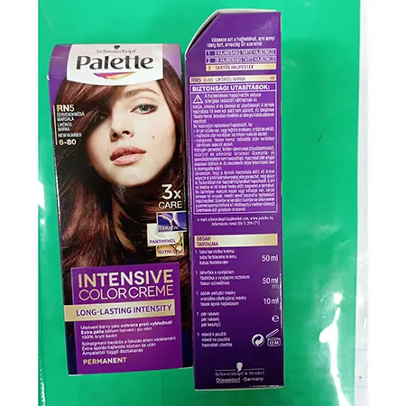 Foto dell’avviso ufficiale: PALETTE Long-lasting and intense color, extra care after dyeing, INTENSIVE COLOR CREME, RN5 red-b Tinture per  — rischio: Rischio chimico