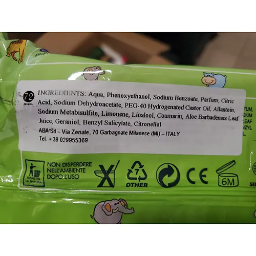 Foto dell’avviso ufficiale: Baby 2000 Aloe vera Salviette per neonati — rischio: Rischio chimico
