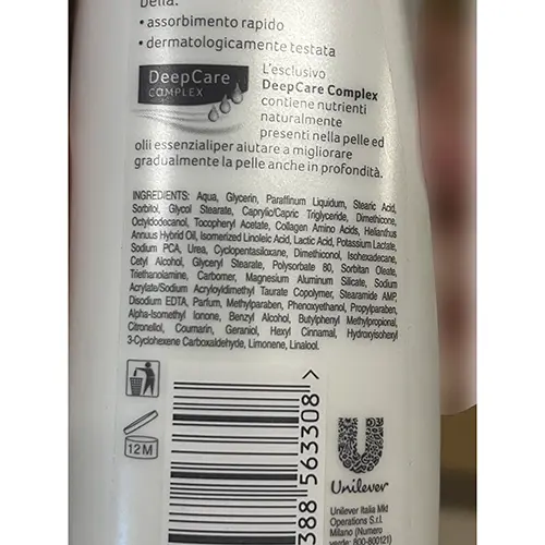 Photo de l’avis officiel: Dove Dove idratante Crème hydratante — risque: Risque chimique