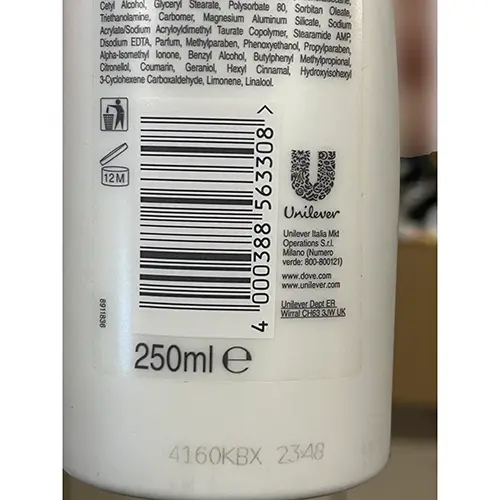 Photo de l’avis officiel: Dove Dove idratante Crème hydratante — risque: Risque chimique