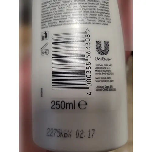 Photo de l’avis officiel: Dove DeepCare complex Lait pour le corps — risque: Risque chimique