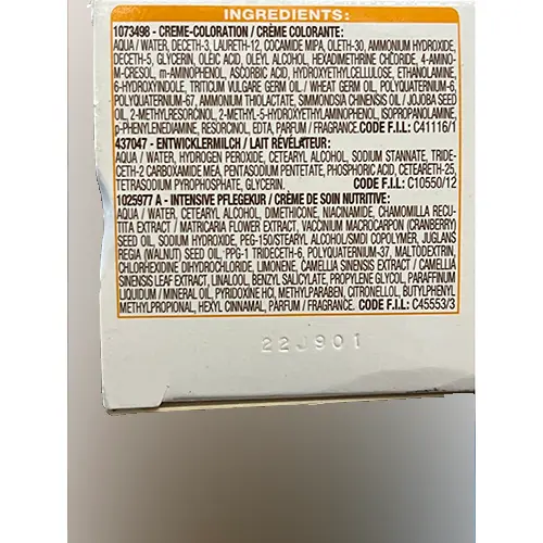 Foto dell’avviso ufficiale: Garnier Belle color Tinture per capelli — rischio: Rischio chimico (A12/01252/24)