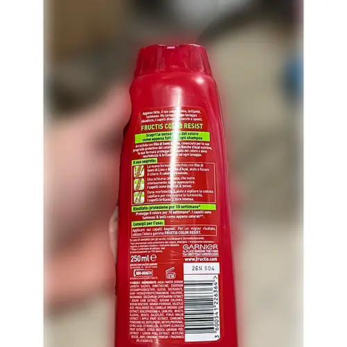 Foto dell’avviso ufficiale: Garnier FRUCTIS SHAMPOO FORTIFICANTE COLOR RESIST — rischio: Rischio chimico