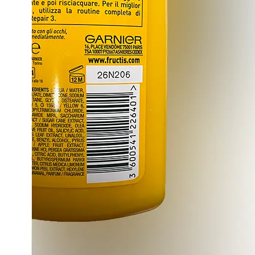 Foto do aviso oficial: Garnier FRUCTIS SHAMPOO FORTIFICANTE OIL REPAIR 3 — risco: Químico