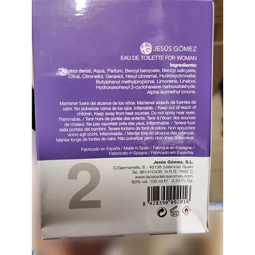 Photo de l’avis officiel: Jesus Gomez Hellowin Eau de toilette — risque: Risque chimique