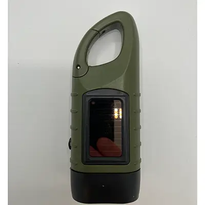 Foto do aviso oficial: Mini solar cranking flashlight Lanterna — risco: Ambiente